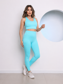 Conjunto Academia Feminina Lisa Calça e Top com bojo Tecido
