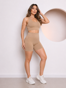 Conjunto Academia Fitness Feminina Short e Top com Bojo Teci