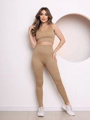 Conjunto Academia Feminina Lisa Calça e Top com bojo Tecido