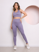 Conjunto Academia Feminina Lisa Calça e Top com bojo Tecido