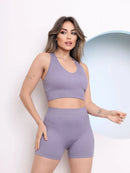 Conjunto Academia Fitness Feminina Short e Top com Bojo Teci
