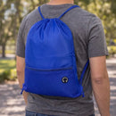 Mochila Saco em Poliéster Resistente com Bolso Zíper